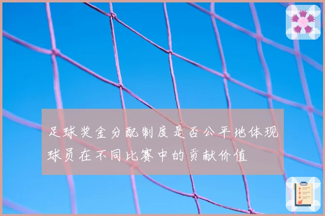 足球奖金分配制度是否公平地体现球员在不同比赛中的贡献价值